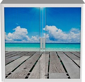 PAPERFLOW easyOffice Rollladenschrank Urlaub ohne Fachböden 110,0 x 41,5 x 104,0 cm