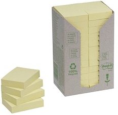 Post-it® Recycling Notes Haftnotizen Standard 653-1T gelb 24 Blöcke