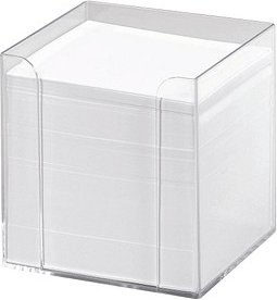 folia Zettelbox transparent inkl. 700 Notizzettel weiß