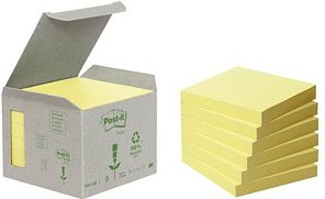 Post-it® Recycling Notes Haftnotizen Standard 6541B gelb 6 Blöcke