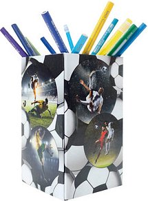 HERMA Stiftehalter Fußball Karton 8,0 x 8,0 x 13,5 cm
