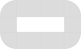 HAMMERBACHER Konferenztisch lichtgrau oval, Rundrohr chrom, 400,0 x 240,0 x 72,0 - 74,0 cm