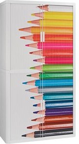 PAPERFLOW easyOffice Rollladenschrank Stifte ohne Fachböden 110,0 x 41,5 x 204,0 cm