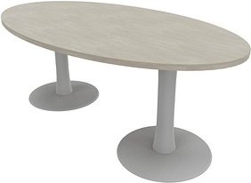 Quadrifoglio Konferenztisch Idea+ beton oval, Säulenfuß alu, 200,0 x 110,0 x 74,0 cm