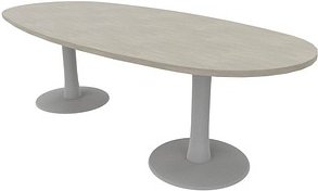 Quadrifoglio Konferenztisch Idea+ beton oval, Säulenfuß alu, 240,0 x 110,0 x 74,0 cm