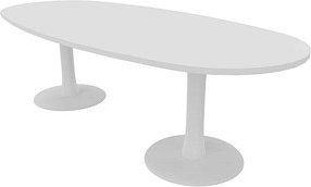 Quadrifoglio Konferenztisch Idea+ weiß oval, Säulenfuß weiß, 240,0 x 110,0 x 74,0 cm