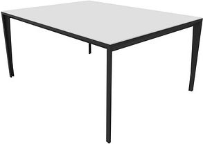 Quadrifoglio Konferenztisch X5 weiß rechteckig, Vierkantrohr grau, 160,0 x 120,0 x 75,0 cm