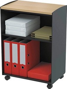 PAPERFLOW Bürowagen schwarz 3 Ebenen 51,4 x 33,0 x 72,0 cm