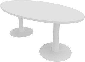 Quadrifoglio Konferenztisch Idea+ weiß oval, Säulenfuß weiß, 200,0 x 110,0 x 74,0 cm