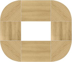 HAMMERBACHER Konferenztisch eiche oval, Rundrohr chrom, 320,0 x 240,0 x 72,0 - 74,0 cm