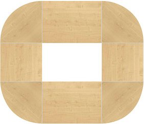 HAMMERBACHER Konferenztisch ahorn oval, Rundrohr chrom, 320,0 x 240,0 x 72,0 - 74,0 cm