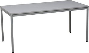 Gürkan Mehrzwecktisch grau rechteckig, Vierkantrohr grau, 140,0 x 80,0 x 75,0 cm