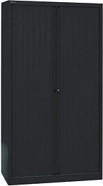 BISLEY Rollladenschrank schwarz 4 Fachböden 100,0 x 43,0 x 198,0 cm