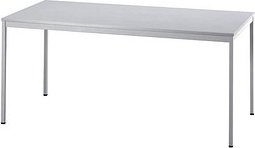 HAMMERBACHER Konferenztisch lichtgrau rechteckig, Vierkantrohr grau, 160,0 x 80,0 x 72,0 cm
