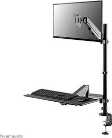 Neomounts höhenverstellbarer PC-Tisch schwarz für 1 Monitor, 1 Tastatur, 1 Maus, Tischklemme