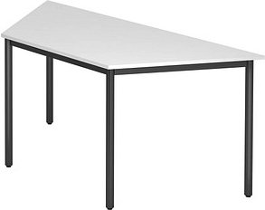 HAMMERBACHER Konferenztisch weiß, schwarz Trapezform, Rundrohr schwarz, 160,0 x 69,0 x 72,0 cm