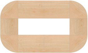 HAMMERBACHER Konferenztisch ahorn oval, Rundrohr chrom, 400,0 x 240,0 x 72,0 - 74,0 cm