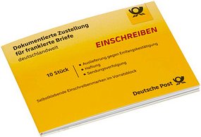 10 Deutsche Post 2,65 € Einschreibenmarken selbstklebend