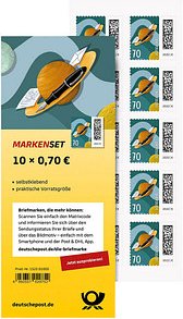 10 Deutsche Post 0,70 € Briefmarken "Brief auf Umlaufbahn" selbstklebend