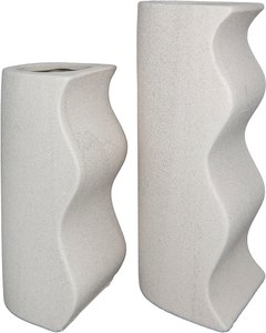 GILDE Tischvase "Deko Vase Onda, aus Keramik, Höhe ca. 25,5 cm", (Set, 2 St.)