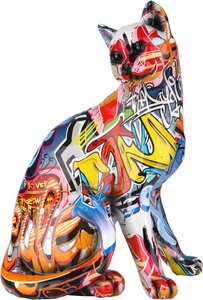 GILDE Dekofigur "Figur Pop Art Katze", Dekoobjekt, Tierfigur, Höhe 29 cm, Wohnzimmer
