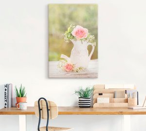 Artland Wandbild "Vintage Rosen in Vase", Blumen, (1 St.), als Alubild, Leinwandbild, Wandaufkleber oder Poster in versch. Größen