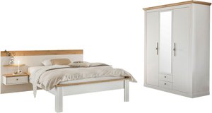 Home affaire Schlafzimmer-Set "Westminster", beinhaltet 1 Bett, Kleiderschrank 3-türig und 1 Wandpaneel