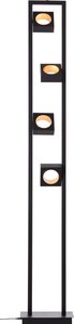 Brilliant Leuchten LED Stehlampe "Dillard", 4 flammig-flammig, H 150 cm, dimmbar, 2600 lm, warmweiß, schwenkbar, schwarz goldfarben