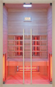 RORO Sauna & Spa Infrarotkabine "ABN H102", Fronteinstieg, inkl Fußboden und Steuergerät