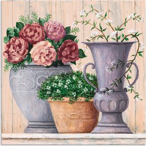 Artland Wandbild "Antike Blumen hell", Vasen & Töpfe, (1 St.)