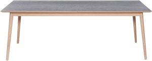 Hammel Furniture Esstisch "Meza Designtisch mit Auszugsfunktion und 2 Einlegeplatten", rechteckige Tischplatte aus Keramik, Massivholzgestell