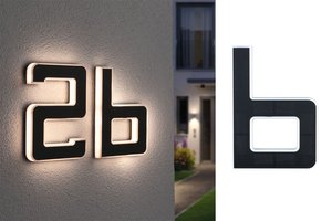 Paulmann LED Außen-Wandleuchte "Solar Hausnummer"