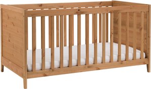 Lüttenhütt Babymöbel-Set "Solvita", (Bett 70x140cm, Kleiderschrank 2trg, Kommode, Wickelaufsatz, Wandregal)