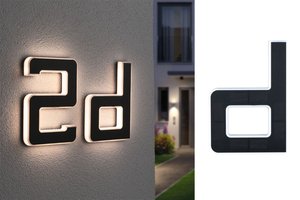 Paulmann LED Außen-Wandleuchte "Solar Hausnummer"