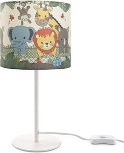 Paco Home Tischleuchte "Tischlampe LUCA DIAMOND 634", 1 flammig-flammig, Kinderlampe LED Kinderzimmer Lampe Dschungel-Tiere, Tischleuchte E14