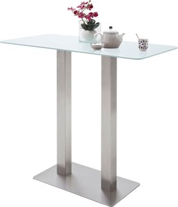 MCA furniture Bartisch "Zarina", Bartisch mit Glaskeramik Tischplatte mit Edelstahl Gestell