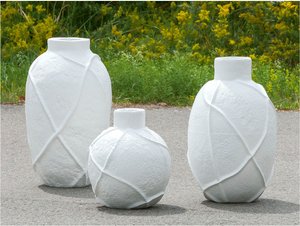 GILDE Bodenvase "Vase "Linhas" weiß H. 57,5cm", (1 St.)