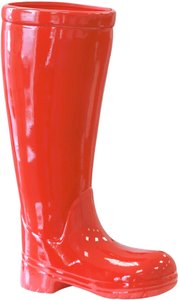 GILDE Schirmständer "Regenschirmständer Stiefel, rot", (1 St.), für Regenschirme, Höhe 45 cm, Gummistiefel-Form, aus Keramik