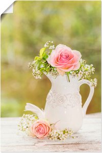 Artland Wandbild "Vintage Rosen in Vase", Blumen, (1 St.)
