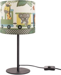 Paco Home Tischleuchte "Tischlampe LUCA DIAMOND 635", 1 flammig-flammig, Kinderlampe LED Kinderzimmer Lampe Zug Mit Tieren, Tischleuchte E14