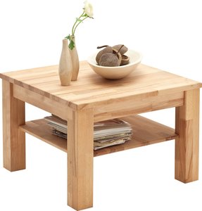MCA furniture Couchtisch, Couchtisch Massivholztisch mit Ablage