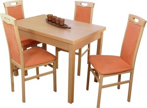 HOFMANN LIVING AND MORE Essgruppe "5tlg. Tischgruppe", (Spar-Set, 5 tlg., 5tlg. Tischgruppe), Stühle montiert