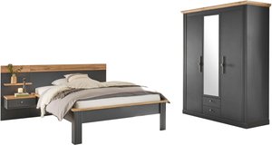 Home affaire Schlafzimmer-Set "Westminster", beinhaltet 1 Bett, Kleiderschrank 3-türig und 1 Wandpaneel