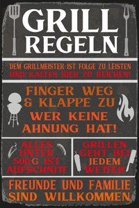 queence Metallbild "Grillregeln", Geschirr & Besteck, (1 St.)