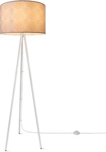 Paco Home Stehlampe "Trina Pillar", Wohnzimmer Stehleuchte Dreibein Stativ Mit Stoffschirm Uni Modern
