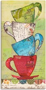 Artland Leinwandbild "Komm zum Tee", Geschirr & Besteck, (1 St.)
