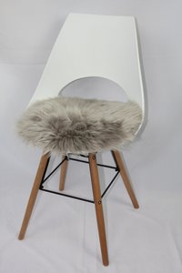 Heitmann Felle Stuhlkissen "Lamm, rund", Sitzauflage, Sitzfell, rund, Ø 45 cm, echtes Lammfell, waschbar