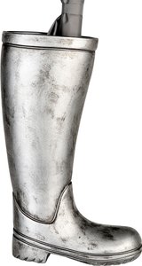 Casablanca by Gilde Schirmständer "Regenschirmständer Stiefel, silber", (1 St.), für Regenschirme, Höhe 45 cm, Gummistiefel-Form, aus Keramik
