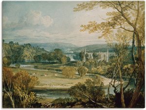 Artland Wandbild "Blick zur Bolton Abbey, Yorkshire. 1809", Wiesen & Bäume, (1 St.)