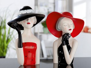 GILDE Dekofigur "Figur Lady mit rotem Hut"